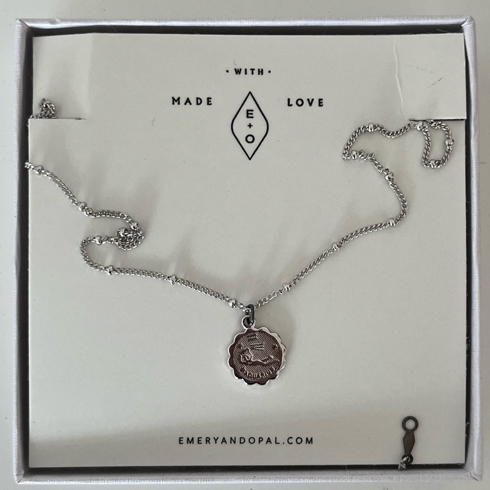 Emery and Opal Zodiac Coin (Aquarius) Necklace